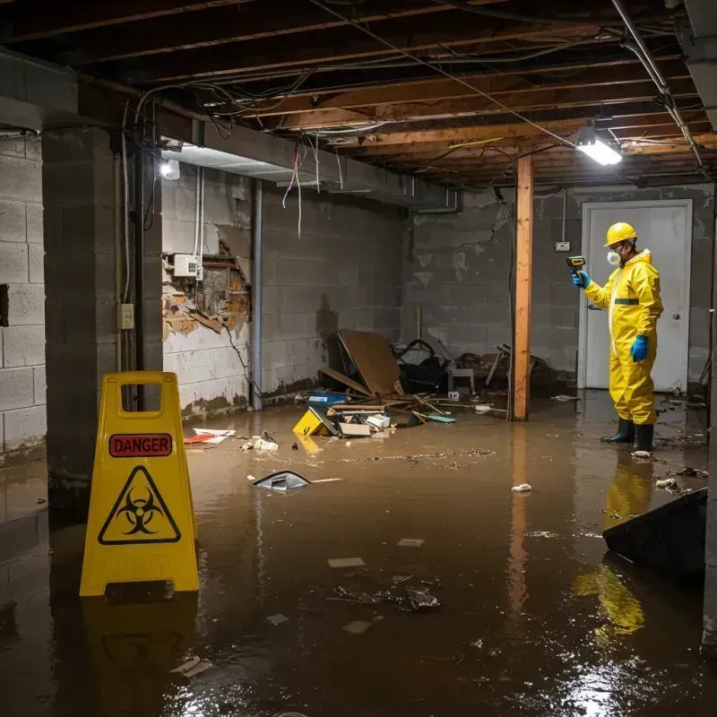 Flooded Basement Electrical Hazard in Preston, IA Property