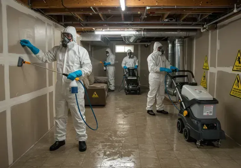 Basement Moisture Removal and Structural Drying process in Preston, IA